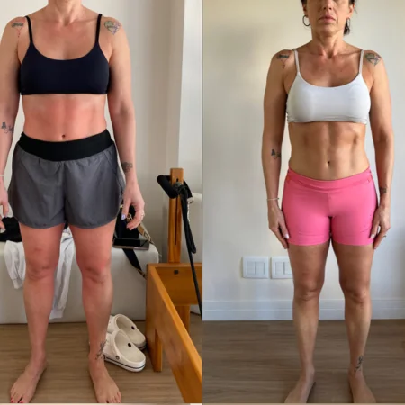 Antes e depois — segundo resultado real de aluna do Protocolo